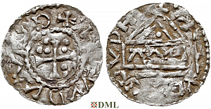 Денарий, Германия, Бавария, Heinrich II (955-976), м.д. Nabburg, монетарий ANA, Hahn 1976, 68a2