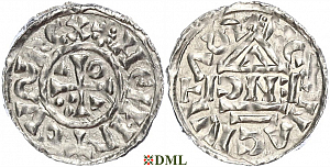 Денарий, Германия, Бавария, Heinrich II (1002-1024), м.д. Regensburg, монетарий ENCI, Hahn 1976, 27d2