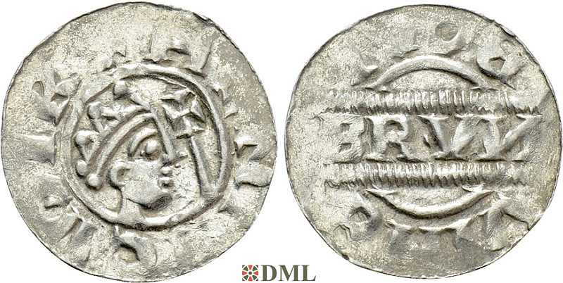 Денарий, Германия, Нижняя Лотарингия, Bruno III (1050-1057), м.д. Bolsward, Ilisch 2000, 21.25