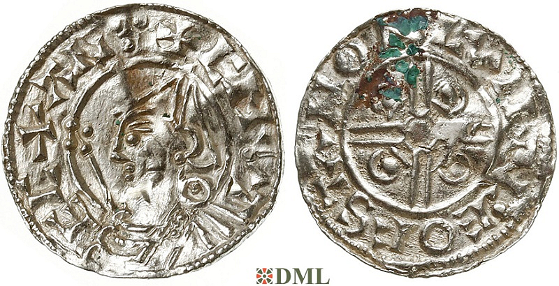 Денарий, Англия, Cnut (1016-1035), м.д. London, монетарий Leofstan, North 787