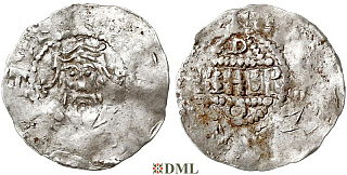 Денарий, Германия, Франкония, Heinrich III (1039-1056), Bardo (1031-1051), м.д. Mainz, Dbg. 805