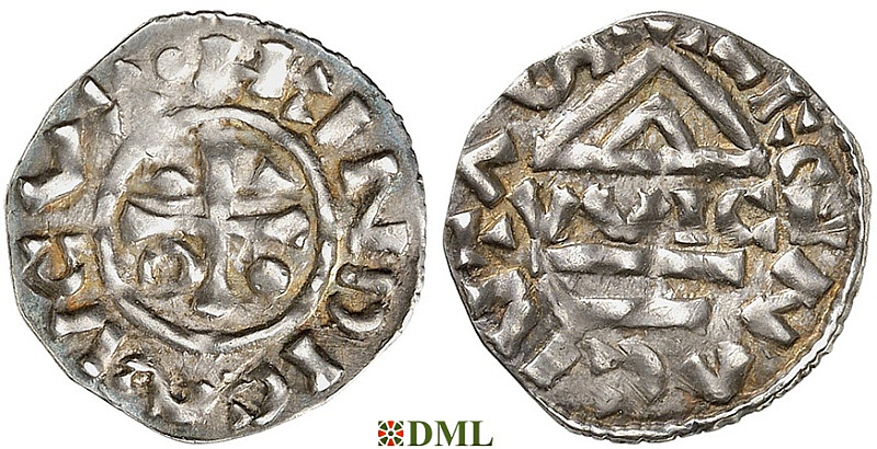 Денарий, Германия, Бавария, Heinrich IV (995-1002), м.д. Regensburg, монетарий WICL, Hahn 1976, 25e2