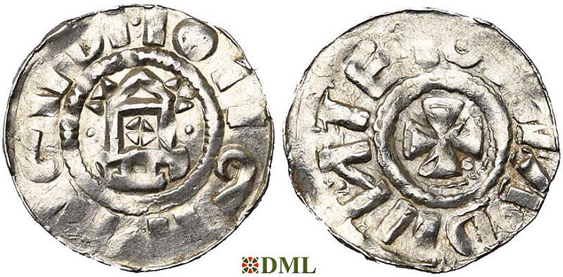 Денарий, Германия, Саксония, Anonymous bishop, м.д. Magdeburg, Dbg. 1330