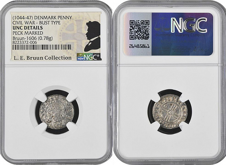 Денарий, Дания, Magnus I (1042-1047), м.д. Lund, Hbg. 11
