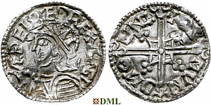 Денарий, Англия, Æthelred II (978-1016), м.д. Lincoln, монетарий Osmund, North 775