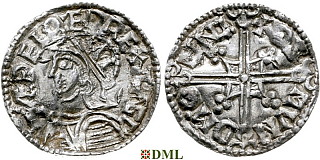 Денарий, Англия, Æthelred II (978-1016), м.д. Lincoln, монетарий Osmund, North 775