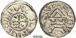 Денарий, Германия, Швабия, Siegfried I (1000-1006), м.д. Augsburg, монетарий WI, Hahn 1976, 141a1.1