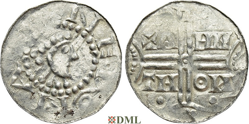 Денарий, Германия, Нижняя Лотарингия, Gf. Hermann (1020-1051), м.д. Emden, Dbg. 772