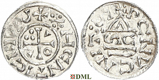 Денарий, Германия, Бавария, Heinrich II (1002-1024), м.д. Regensburg, монетарий SC, Hahn 1976, 27h4