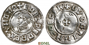 Денарий, Англия, Æthelred II (978-1016), м.д. York, монетарий Othgrim, North 777