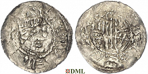 Денарий, Германия, Швабия, Heinrich II (1002-1024), м.д. Esslingen, Dbg. 951