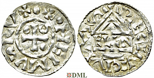 Денарий, Германия, Бавария, Hg. Heinrich II (985-995), м.д. Regensburg, монетарий ELLN, Hahn 1976, 22c2
