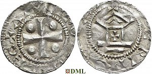 Денарий, Германия, Франкония, Otto II - Otto III (973-1002), м.д. Speyer, Dbg. 825