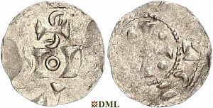Денарий, Германия, Нижняя Лотарингия, Otto II (973-983) или Otto III (983-1002), м.д. Nijmegen-Tiel, Ilisch 2000, 8.5