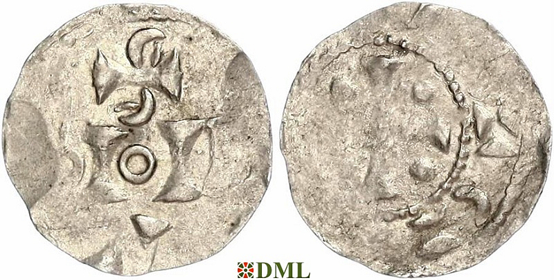 Денарий, Германия, Нижняя Лотарингия, Otto II (973-983) или Otto III (983-1002), м.д. Nijmegen-Tiel, Ilisch 2000, 8.5