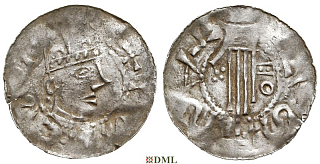 Денарий, Германия, Швабия, Heinrich II (1002-1024), м.д. Esslingen, Dbg. 951