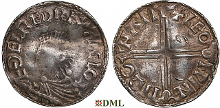 Денарий, Англия, Æthelred II (978-1016), м.д. Northampton, монетарий Leofwine, North 774