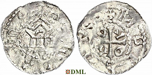 Денарий, Германия, Верхняя Лотарингия, Adalbero II (984-1005), м.д. Metz, Dbg. 11