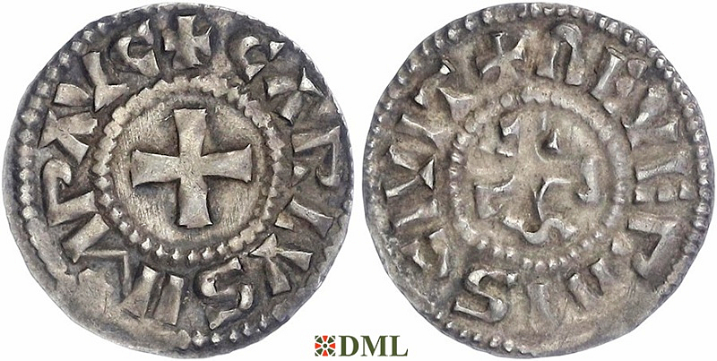 Денье, Каролинги, Charles le Chauve (840-877), м.д. Nevers, Depeyrot 701