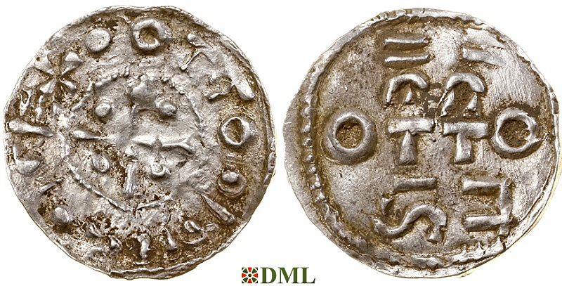 Денарий, Германия, Швабия, Otto I - Otto III (973-1002), м.д. Esslingen, Dbg. 1271