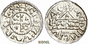 Денарий, Германия, Бавария, Heinrich II (1002-1024), м.д. Regensburg, монетарий ANZO, Hahn 1976, 27a2