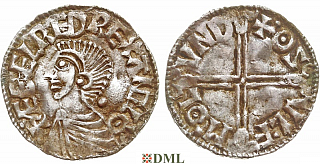 Денарий, Англия, Æthelred II (978-1016), м.д. London, монетарий Oswulf, North 774