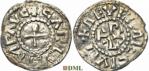 Денье, Каролинги, Charles le Chauve (840-877), м.д. Nevers, Depeyrot 701