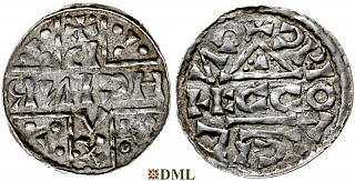 Денарий, Германия, Бавария, Heinrich V (1018-1026), м.д. Regensburg, монетарий ECCO, Hahn 1976, 31d1