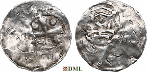 Обол, Германия, Франкония, Otto III (983–1002), м.д. Mainz, Dbg. 780