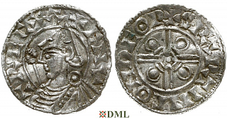 Денарий, Англия, Cnut (1016-1035), м.д. Derby, монетарий Swartinc, North 787