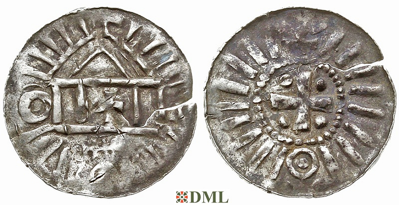 Денарий, Германия, Саксония, Anonymous bishop, Sachesnpfennig, Kilger 2000, KN 1