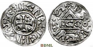 Денарий, Германия, Бавария, Heinrich II (1002-1024), м.д. Regensburg, монетарий ECCO, Hahn 1976, 27c2.3