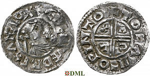 Денарий, Англия, Æthelred II (978-1016), м.д. Winchester, монетарий Toca, North 770