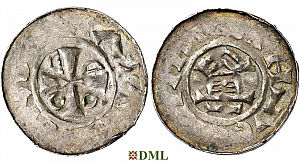 Денарий, Германия, Саксония, Otto III (983-1002), м.д. Goslar, type OAP