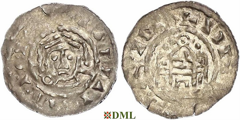 Денарий, Германия, Бавария, Henrich IV (1056-1106), м.д. Regensburg, Hahn 1976, 53