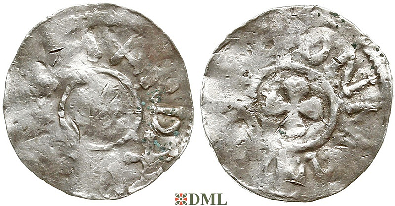 Денарий, Германия, Саксония, Hg. Bernard II (1011-1059), м.д. Luneburg, Dbg 589
