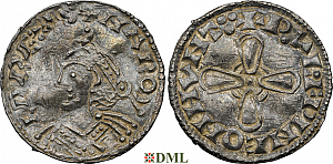 Денарий, Англия, Harold I (1035-1040), м.д. Huntingdon, монетарий Wulfwine, North 802