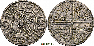 Денарий, Дания, Knut (1018-1035), м.д. Lund, Hbg. 3