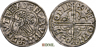 Денарий, Дания, Knut (1018-1035), м.д. Lund, Hbg. 3