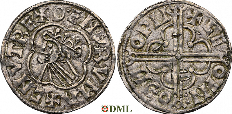 Денарий, Дания, Knut (1018-1035), м.д. Lund, Hbg. 3