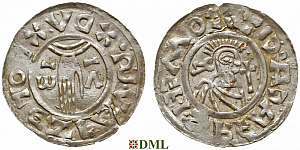 Денарий, Чехия, Boleslav II (972/973-999), м.д. Prague, монетарий Omeriz, Šmerda 1996, 31