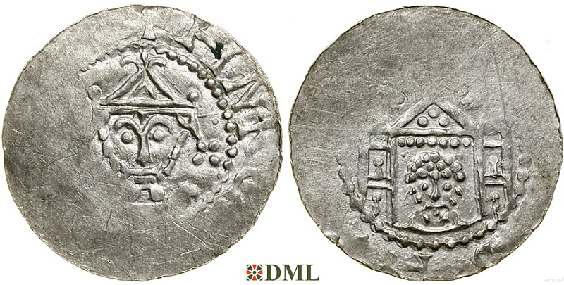 Денарий, Германия, Саксония, Heinrich III (1039-1056), м.д. Erfurt, Dbg. 883