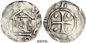 Денарий, Германия, Саксония, Anonymous bishop, м.д. Minden, Dbg. -