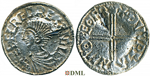 Денарий, Англия, Æthelred II (978-1016), м.д. York, монетарий Thorsteinn, North 774