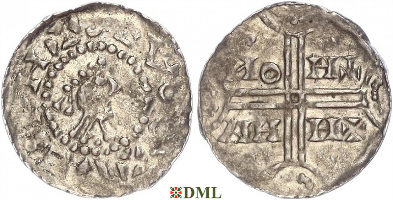 Денарий, Германия, Нижняя Лотарингия, Hermann (1020-1051), м.д. Emden, Dbg. 772/773