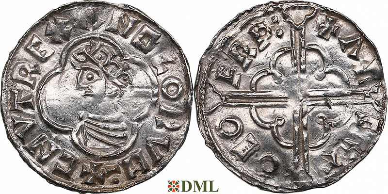 Денарий, Англия, Cnut  (1016-1035), м.д. York, монетарий Asgautr, North 781