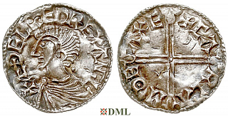 Денарий, Англия, Æthelred II (978-1016), м.д. Exeter, монетарий Carls, North 774