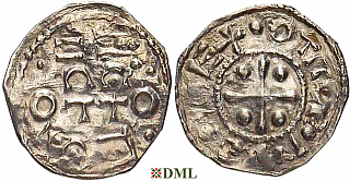 Денарий, Германия, Швабия, Otto I - Otto III (973-1002), м.д. Esslingen, Dbg. 1271