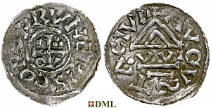 Денарий, Германия, Швабия, Bruno (1006-1029), м.д. Augsburg, монетарий •WI, Hahn 1976, 142a1.1