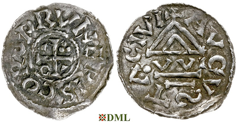 Денарий, Германия, Швабия, Bruno (1006-1029), м.д. Augsburg, монетарий •WI, Hahn 1976, 142a1.1